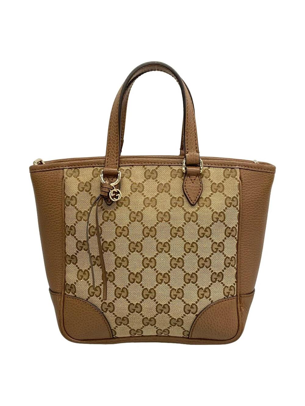 Gucci Bree Beige Canvas Leather Tote #357984G12B